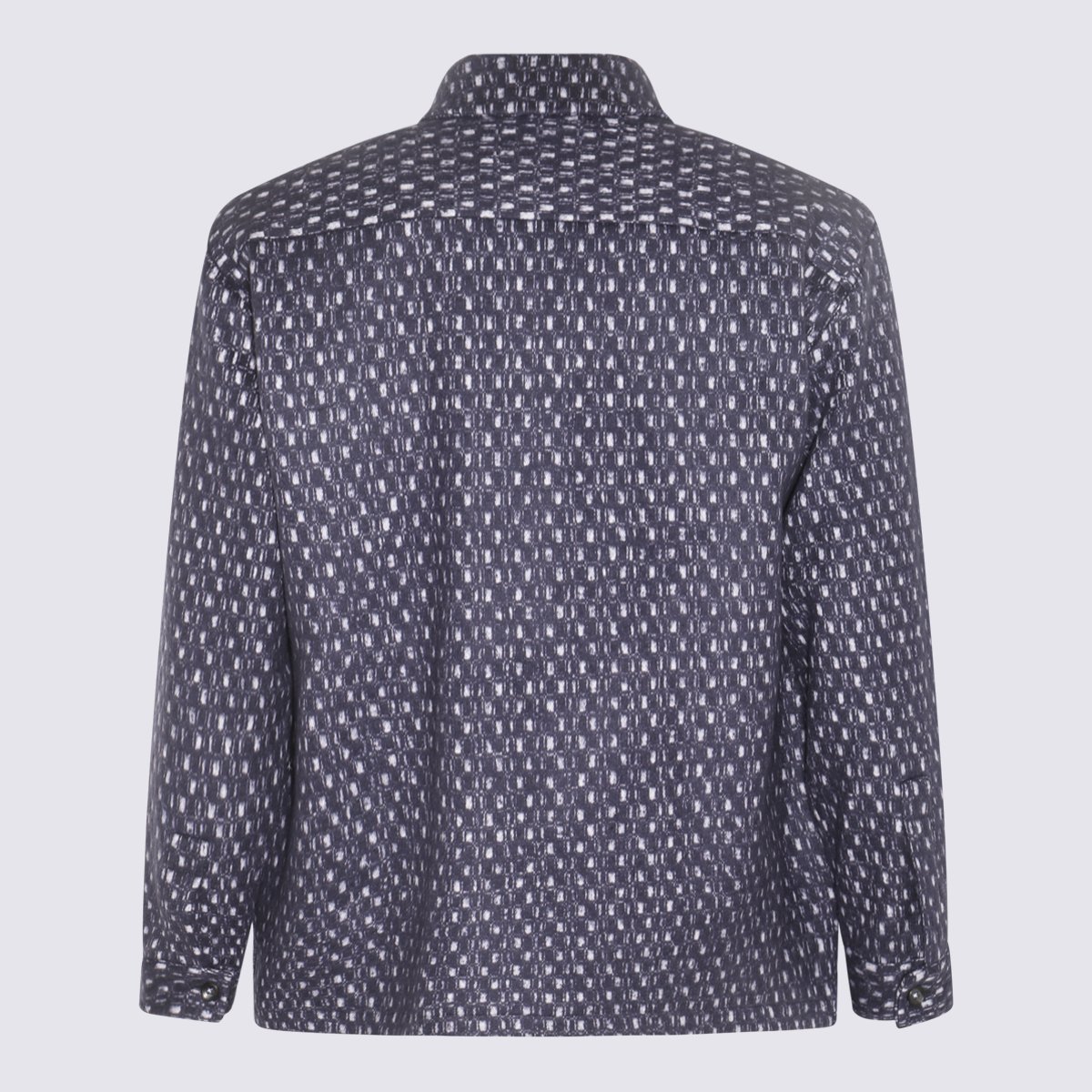 Kiton Patterned Black Casual Shirt with Classic Collar Grijs