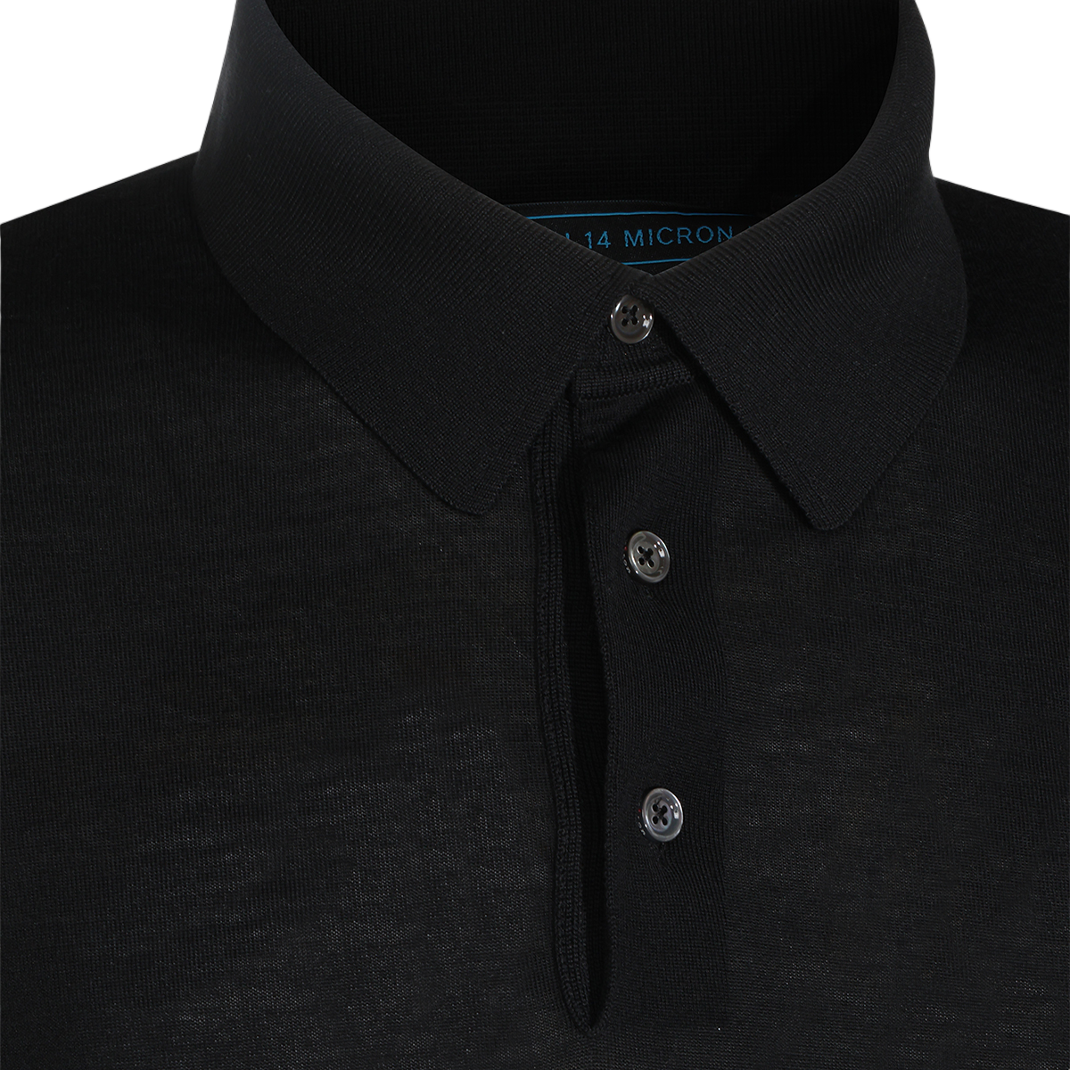 Kiton Long Sleeve Polo Collar Sweater with Ribbed Cuffs Zwart