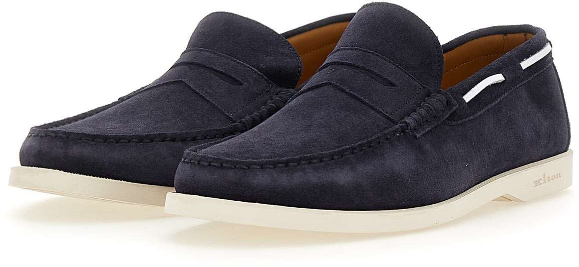 Kiton Flat Shoes Blue Navy