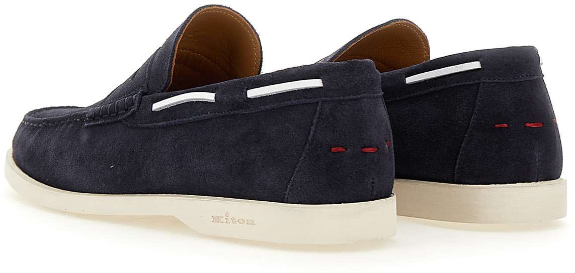 Kiton Flat Shoes Blue Navy