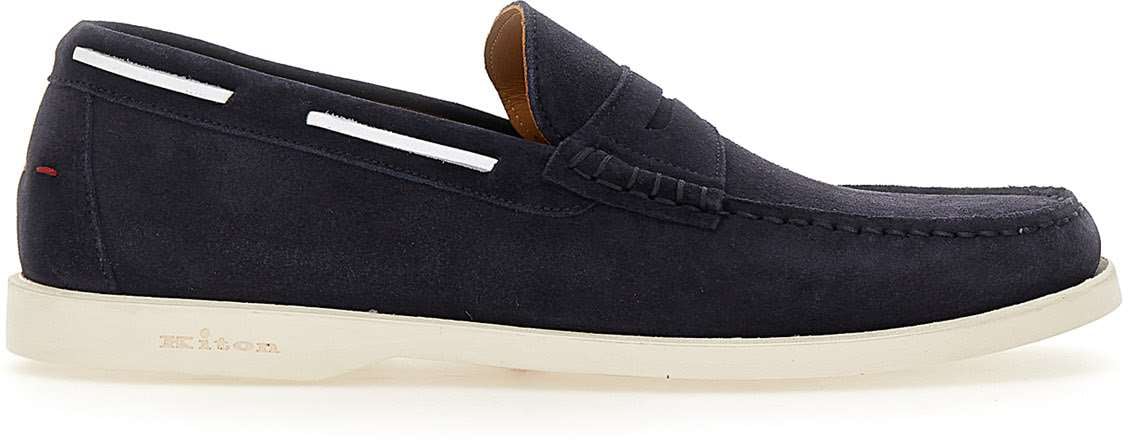 Kiton Flat Shoes Blue Blauw