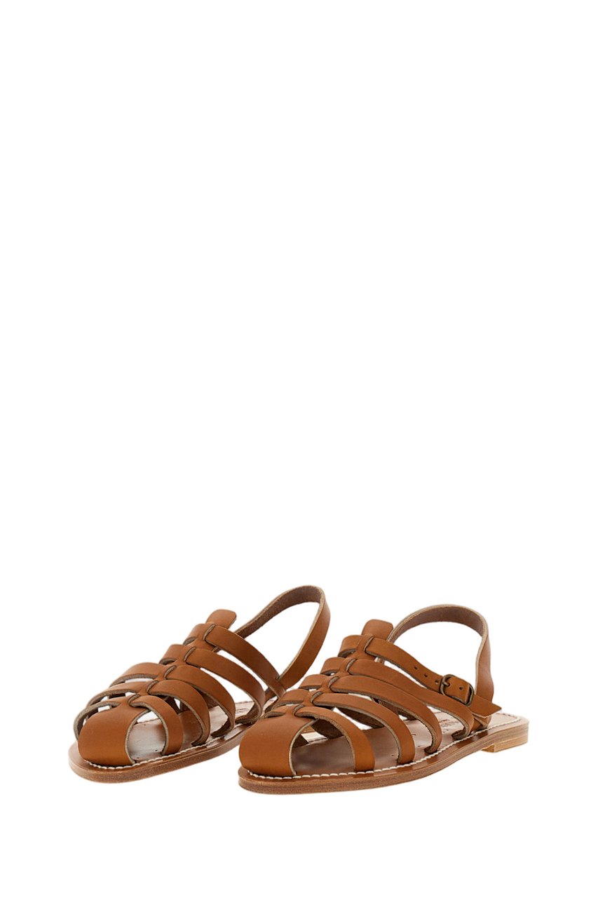 K.Jacques Brown Picte Cage Sandals Bruin