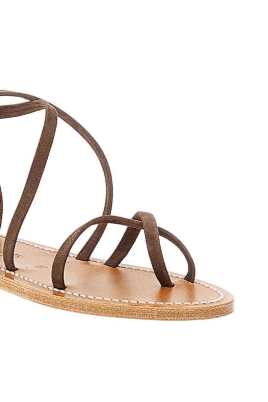 K.Jacques Brown Katano Leather and Suede Sandals Bruin