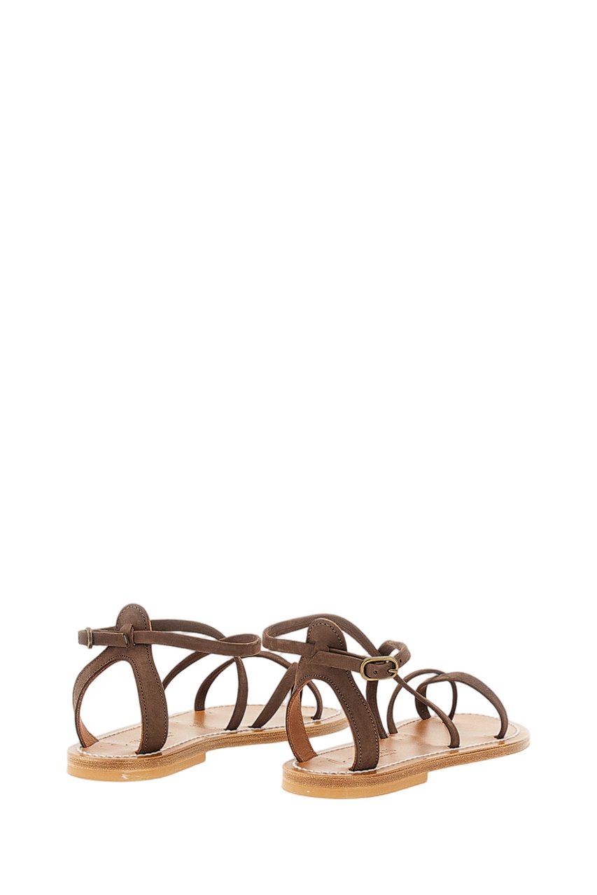K.Jacques Brown Katano Leather and Suede Sandals Bruin