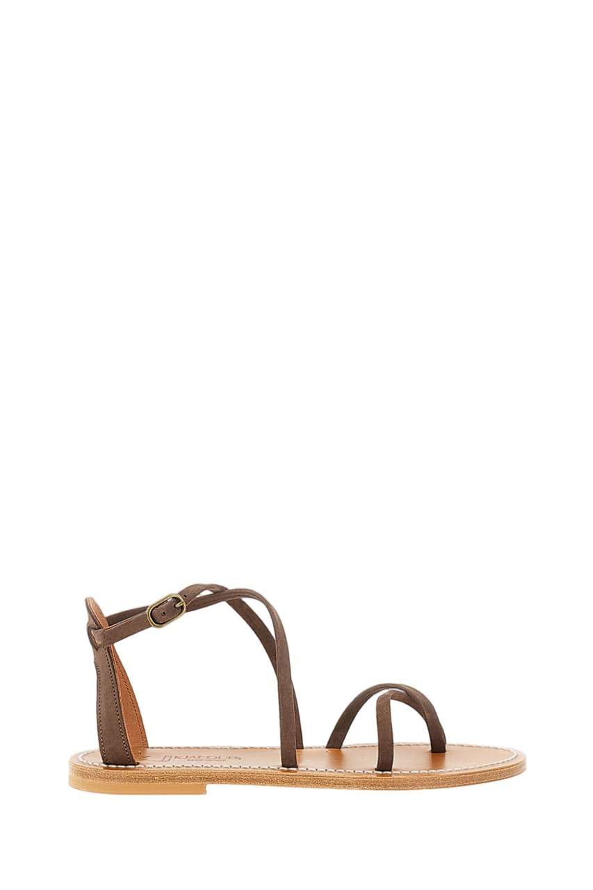 K.Jacques Brown Katano Leather and Suede Sandals Bruin