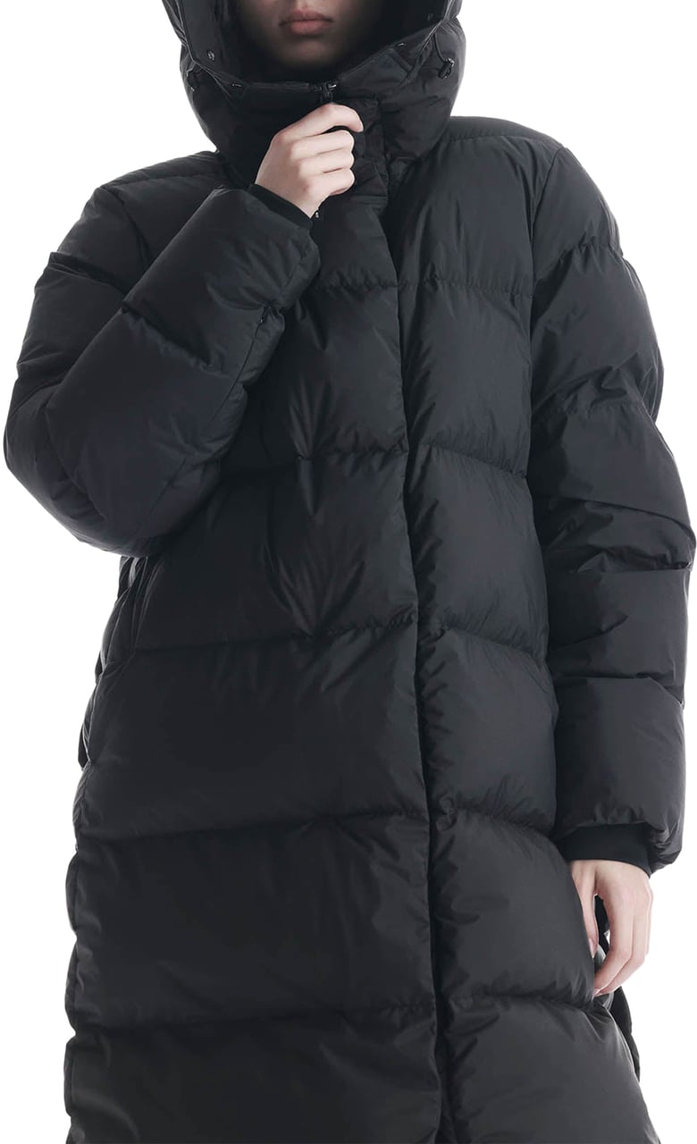Krakatau Aitken Qw540 Lange Puffer Jas Zwart
