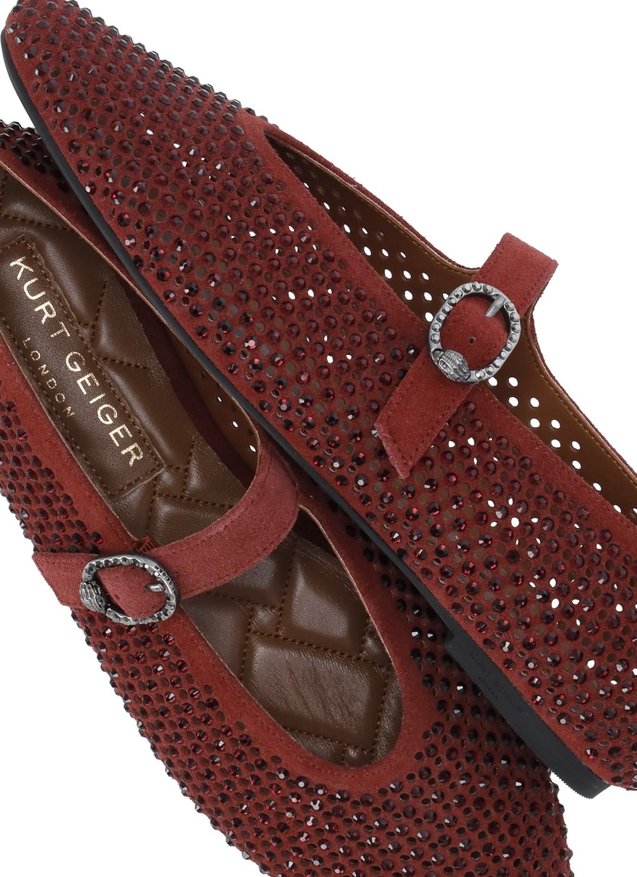 Kurt Geiger London Flat Shoes Burgundy Maroon