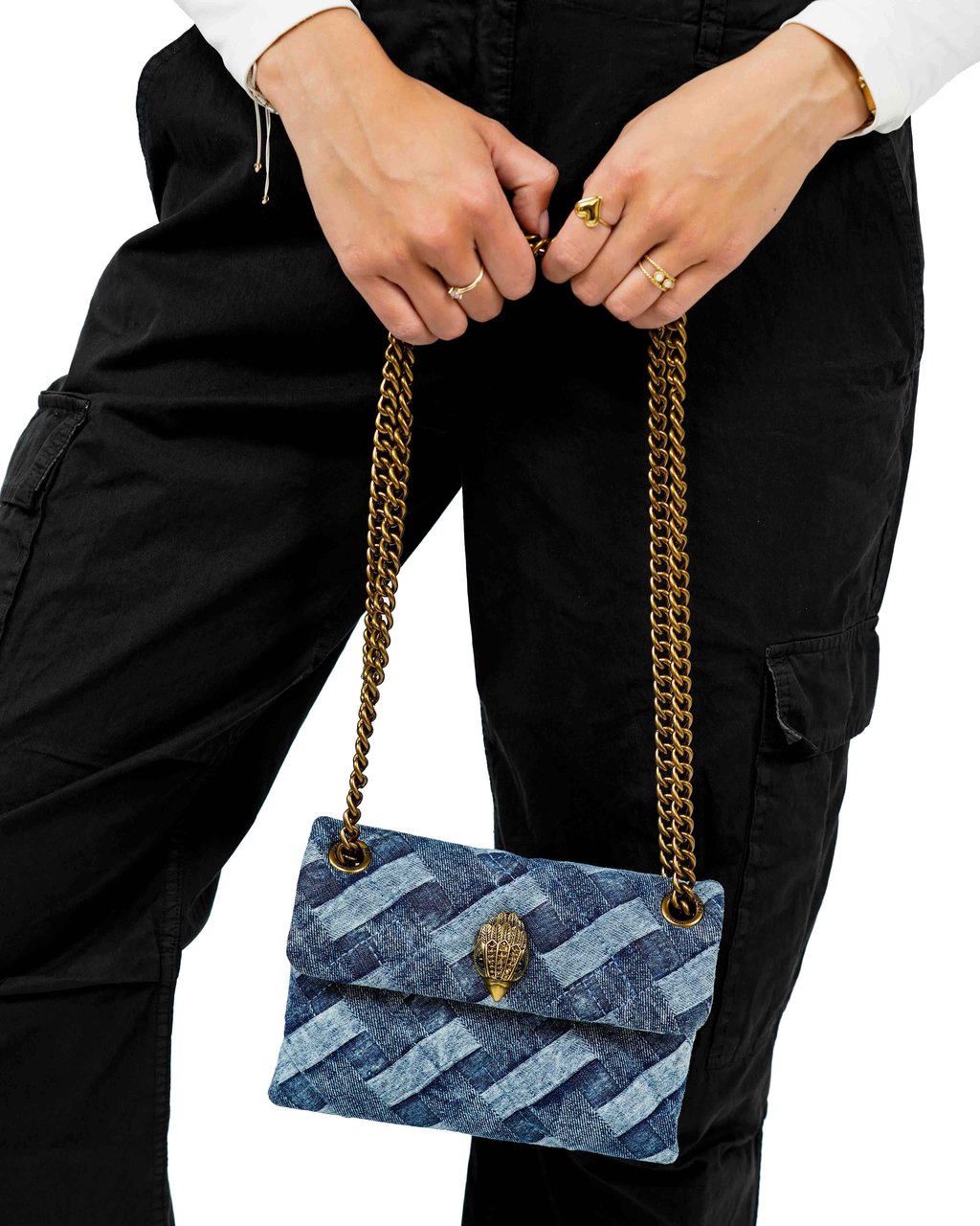 Kurt Geiger London Mini Kensington Soft Tas Denim Blauw