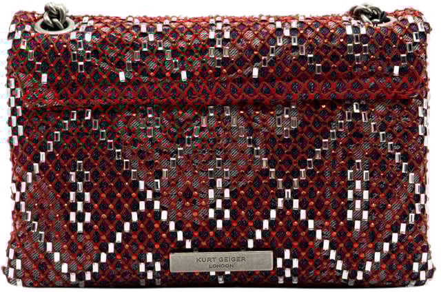 Kurt Geiger London Kensington Soft Blue Fabric Mini Blauw