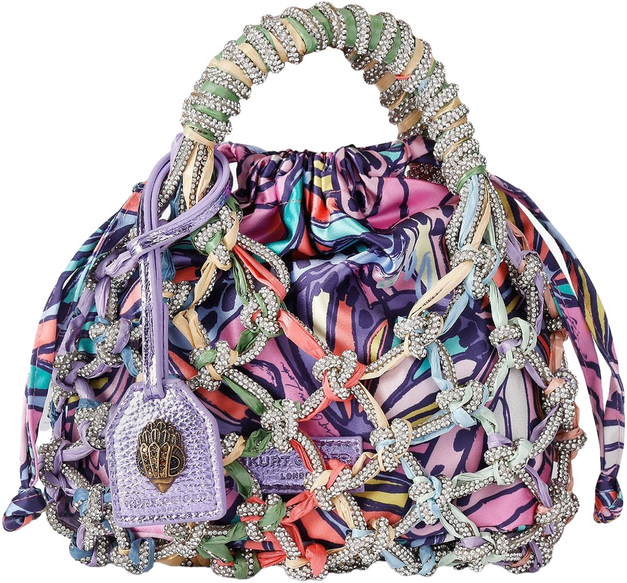 Kurt Geiger London Sm Macrame Crystal Bag Paars