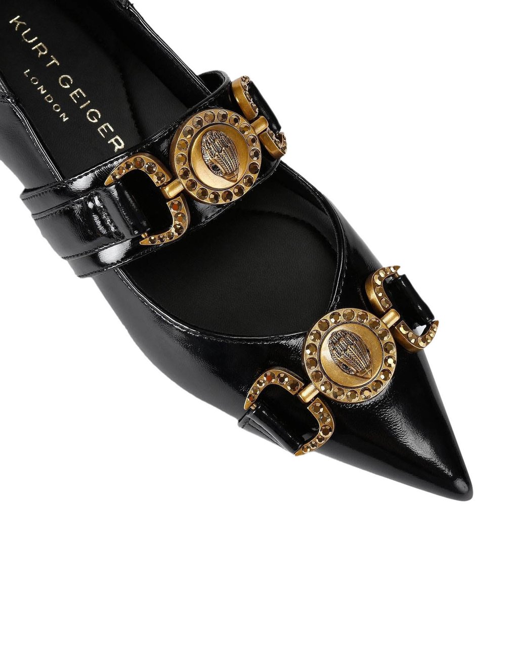 Kurt Geiger London Dames Mansion Point Ballerina Zwart Zwart