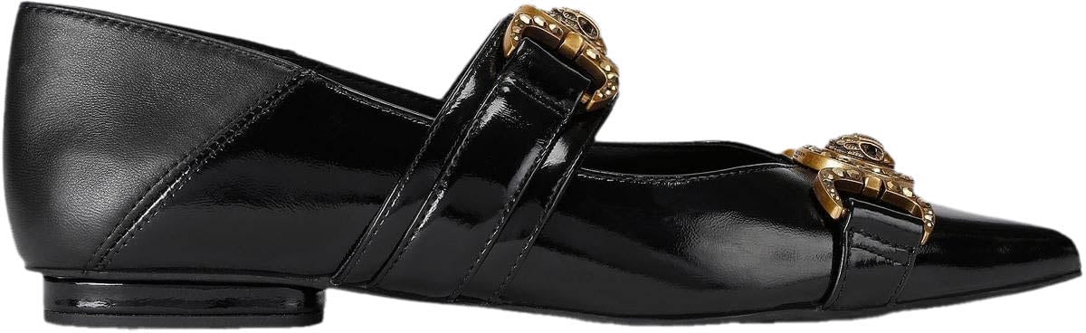 Kurt Geiger London Dames Mansion Point Ballerina Zwart Zwart
