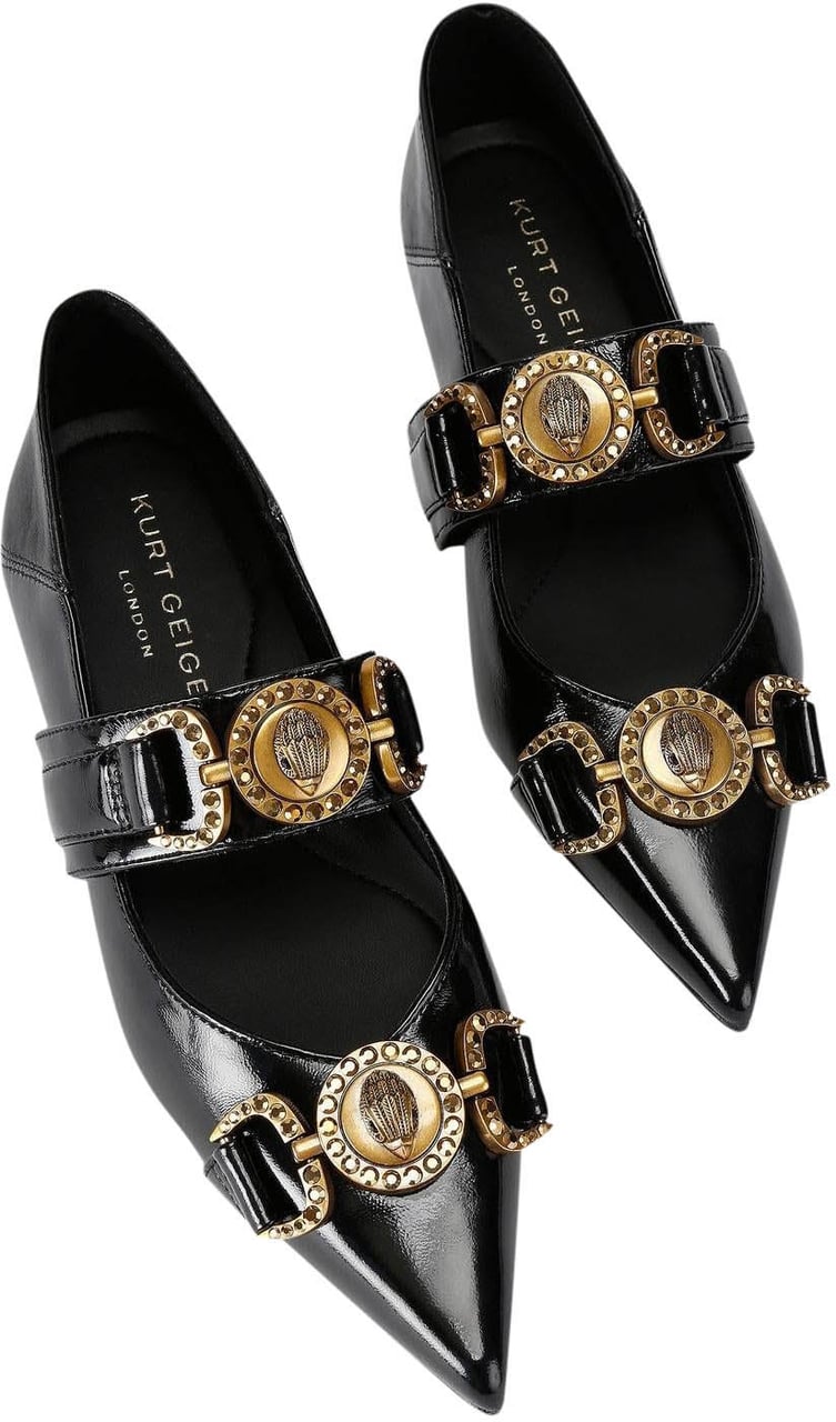 Kurt Geiger London Dames Mansion Point Ballerina Zwart Zwart