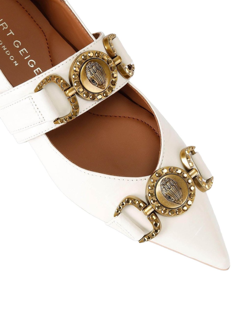 Kurt Geiger London Dames Mansion Point Ballerina Wit Wit