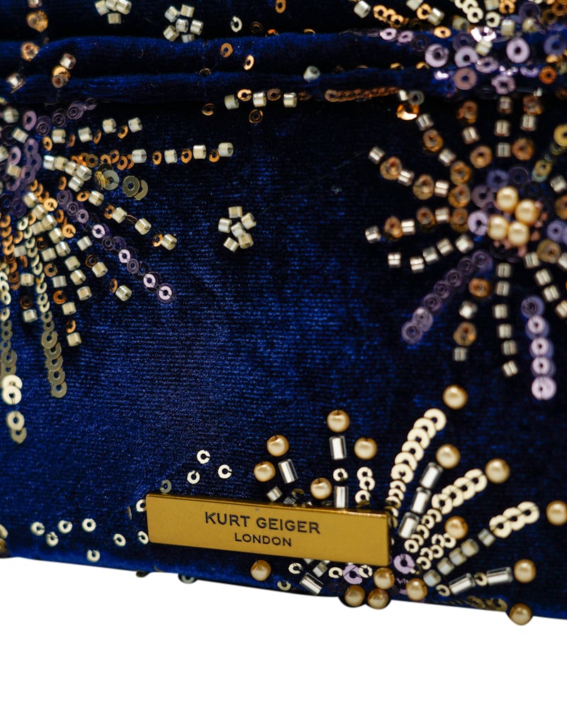 Kurt Geiger London Velvet Mini Kensington Blauw