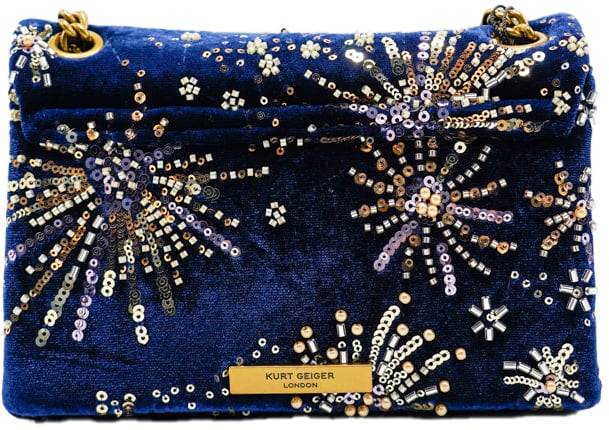 Kurt Geiger London Velvet Mini Kensington Blauw