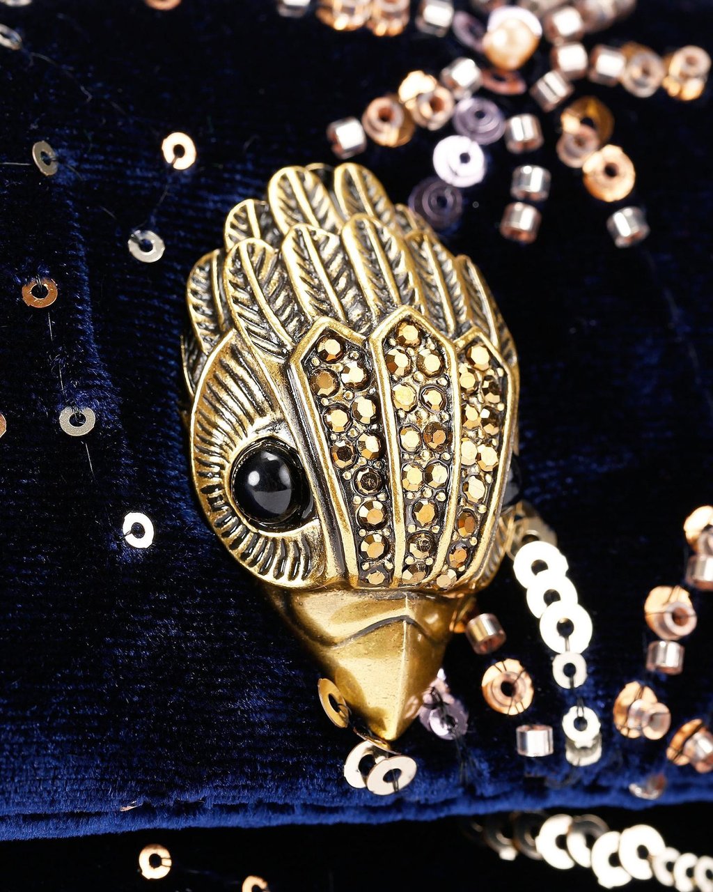 Kurt Geiger London Dames Velvet Mini Kensington Blauw Blauw