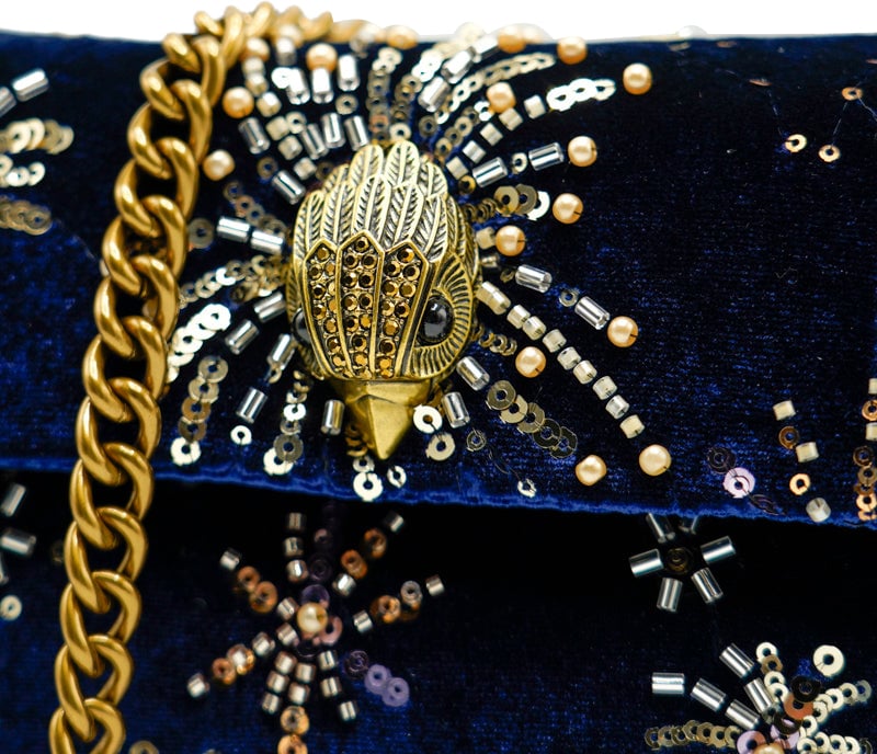 Kurt Geiger London Velvet Mini Kensington Blauw