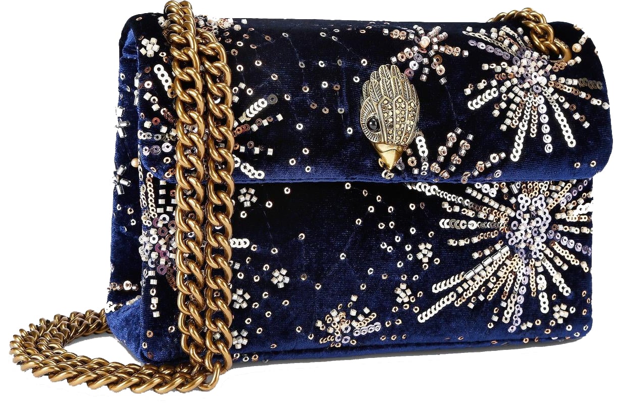 Kurt Geiger London Dames Velvet Mini Kensington Blauw Blauw