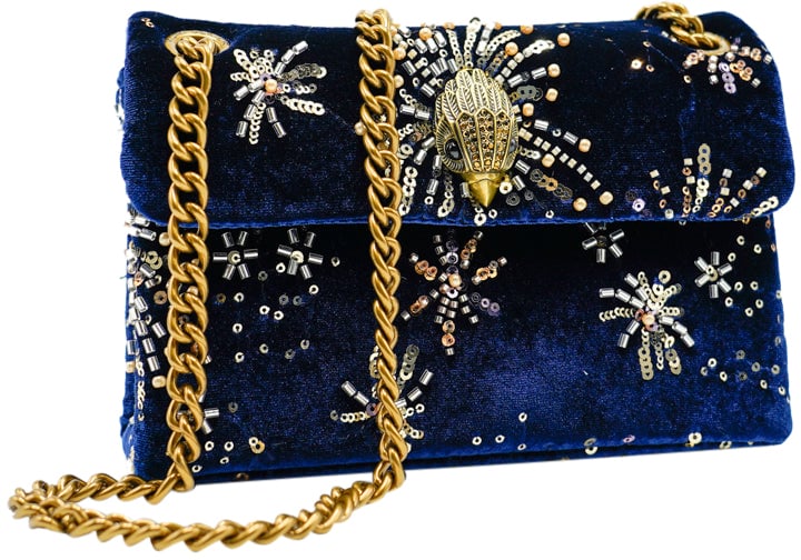 Kurt Geiger London Velvet Mini Kensington Blauw