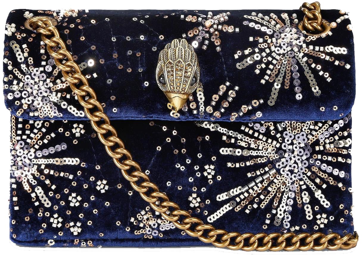 Kurt Geiger London Dames Velvet Mini Kensington Blauw Blauw