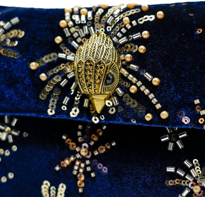 Kurt Geiger London Velvet Mini Kensington Blauw