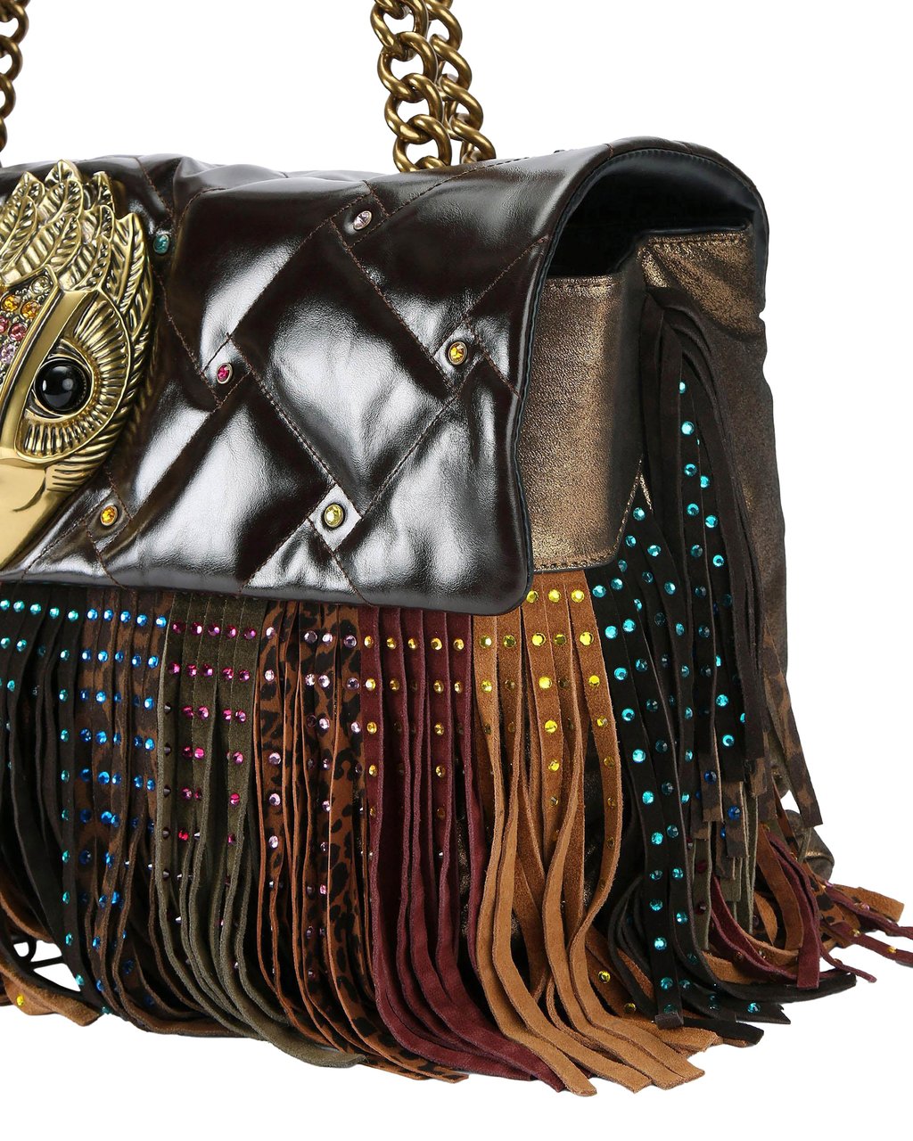 Kurt Geiger London Macro Kensington Fringe Schoudertas Wit