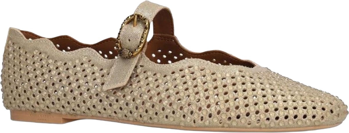 Kurt Geiger London Kurt Geiger Dames Wavy Mayfair Ballet Flat Metallic