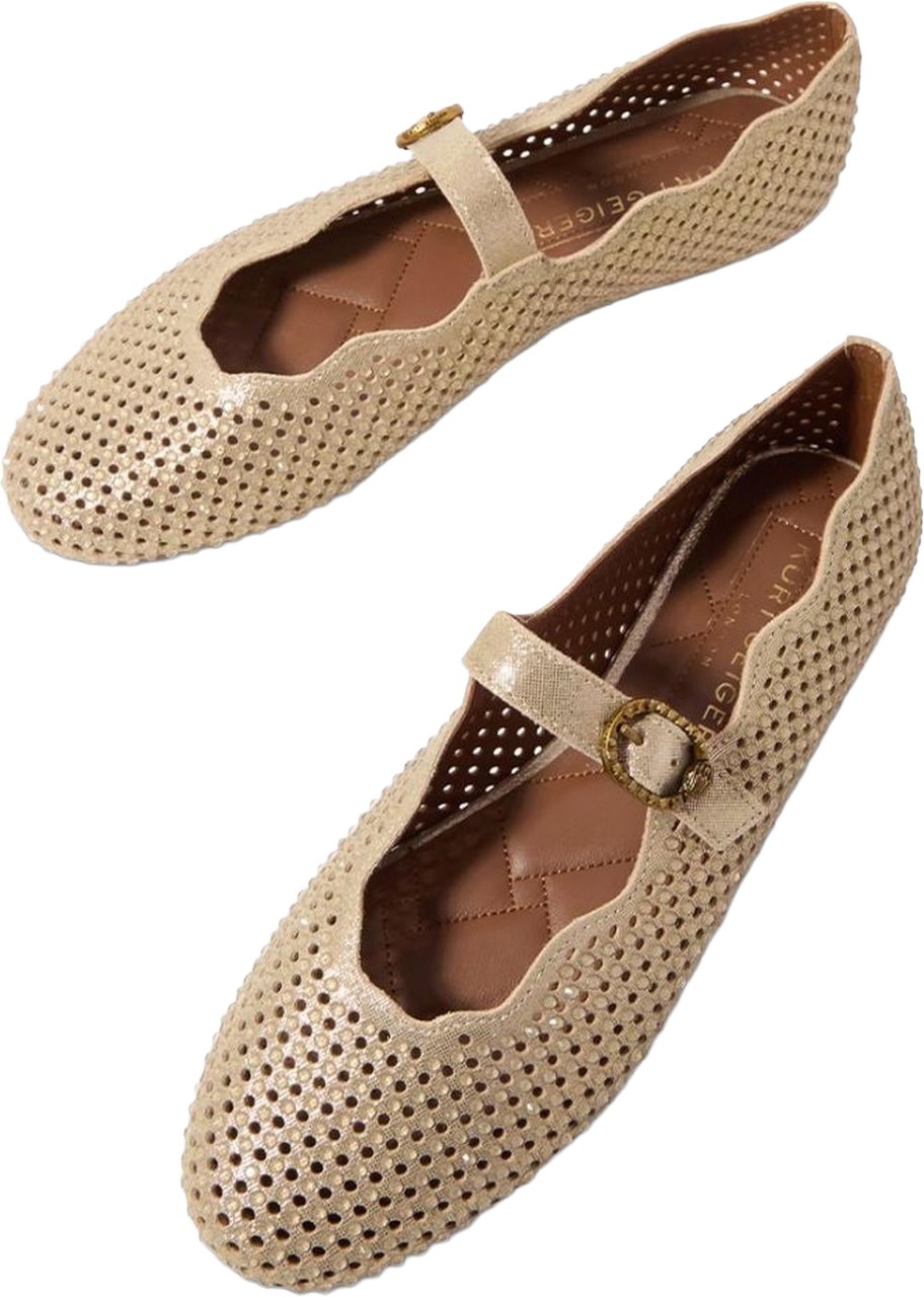 Kurt Geiger London Kurt Geiger Dames Wavy Mayfair Ballet Flat Metallic