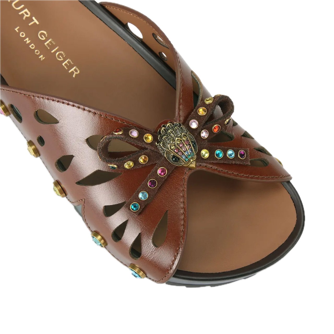 Kurt Geiger London Boho Butterfly Flat Bruin