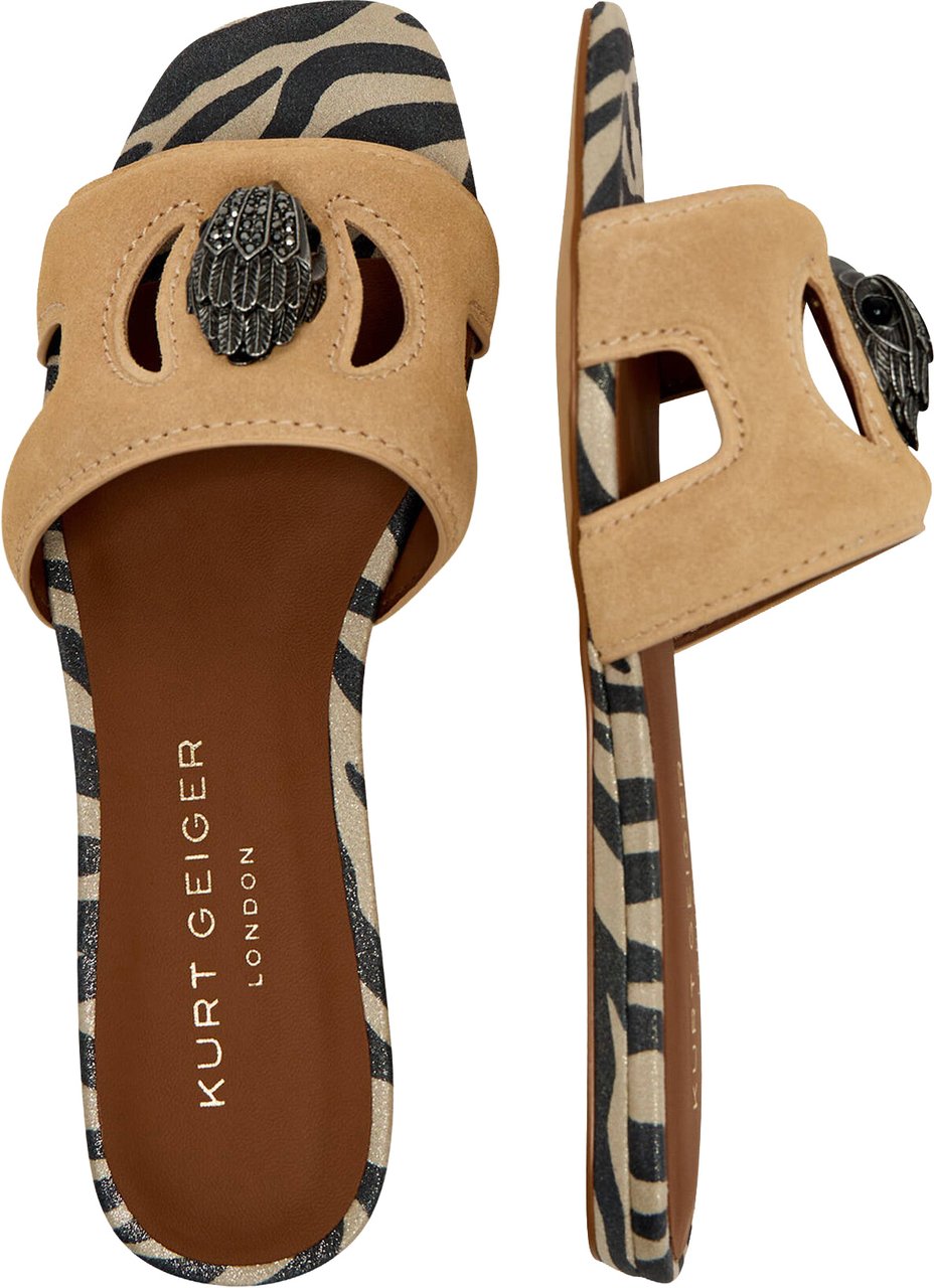Kurt Geiger London Eagle Flat Sandal Beige