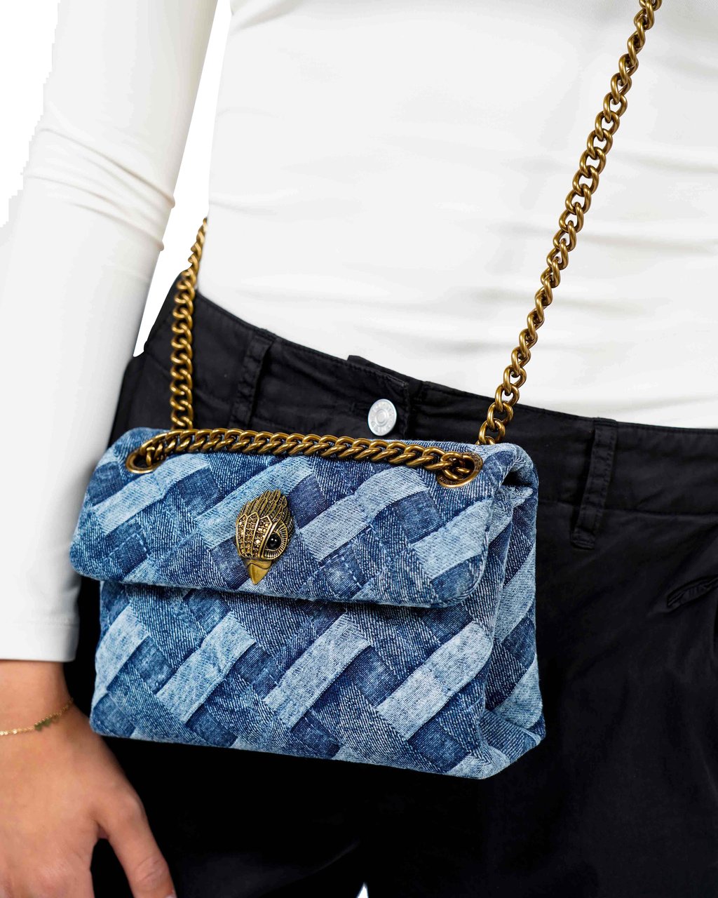 Kurt Geiger London Mini Kensington Soft Tas Denim Blauw