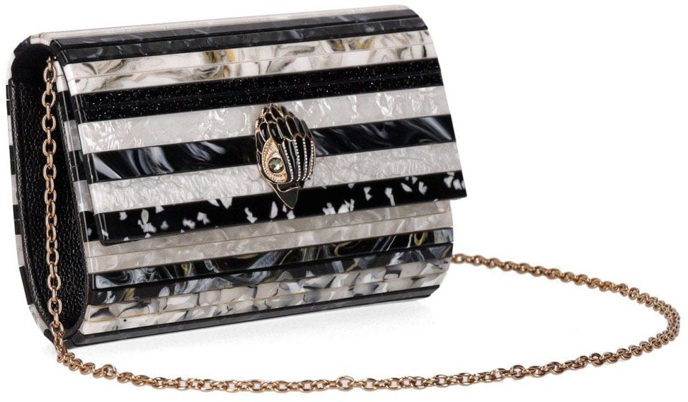 Kurt Geiger London KURT GEIGER PARTY EAGLE WHITE CLUTCH BAG Zwart