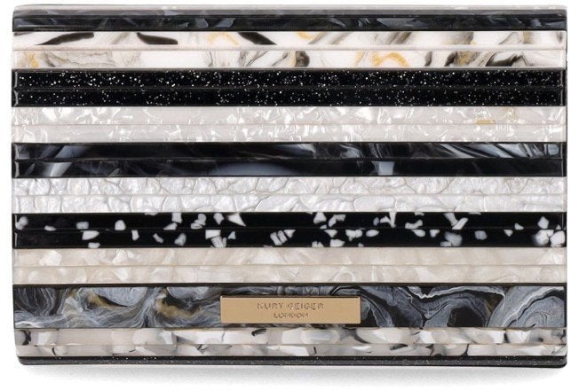 Kurt Geiger London KURT GEIGER PARTY EAGLE WHITE CLUTCH BAG Zwart