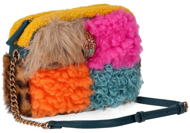 Kurt Geiger London KURT GEIGER HOXTON FUR MULTICOLORED CROSSBODY BAG Divers