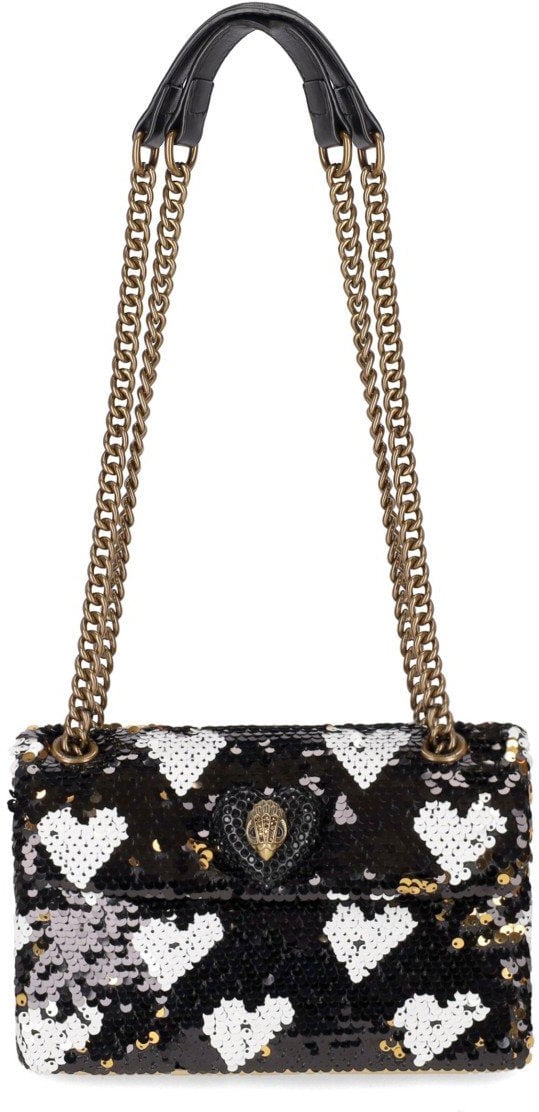 Kurt Geiger London KURT GEIGER KENSINGTON SEQUIN LOVE SHOULDER BAG Zwart