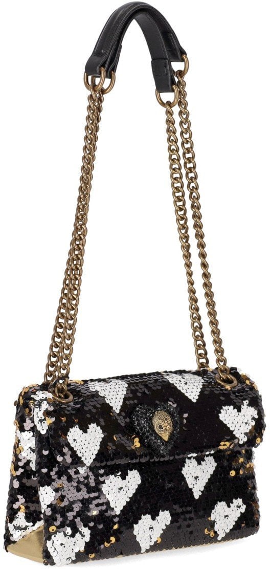 Kurt Geiger London KURT GEIGER KENSINGTON SEQUIN LOVE SHOULDER BAG Zwart