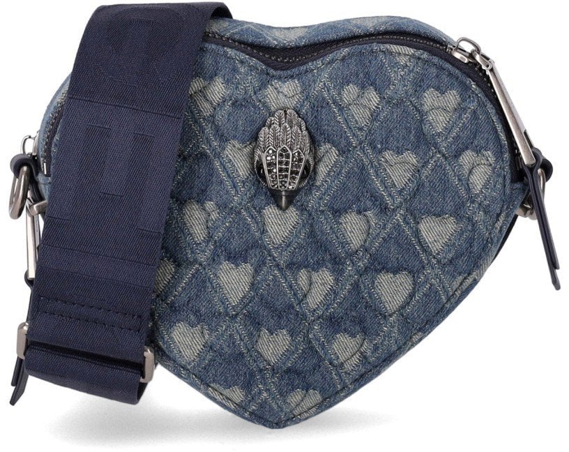Kurt Geiger London KURT GEIGER KENSINGTON HEART DENIM CROSSBODY BAG Blauw