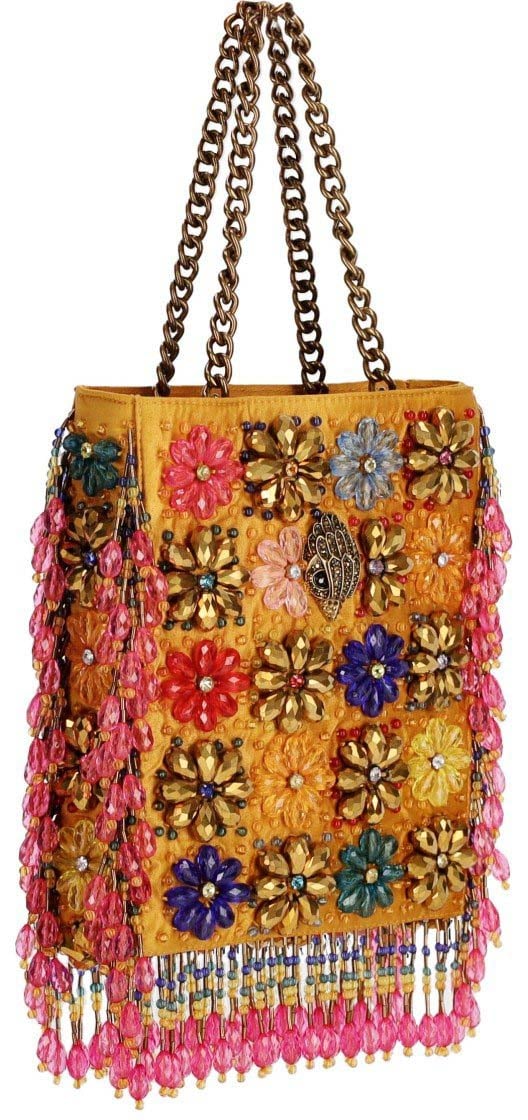 Kurt Geiger London KURT GEIGER BEADED YELLOW HANDBAG Divers
