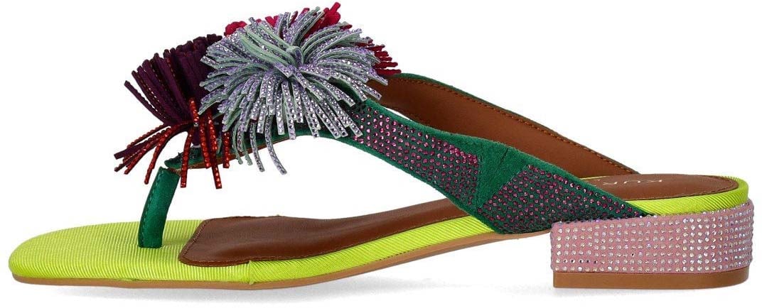 Kurt Geiger London KURT GEIGER POM POM MULTICOLORED THONG SANDAL Divers