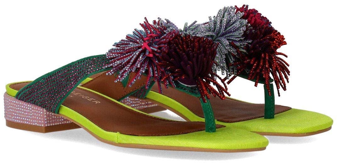 Kurt Geiger London KURT GEIGER POM POM MULTICOLORED THONG SANDAL Divers