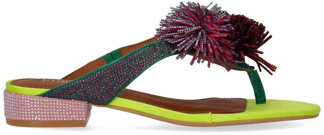 Kurt Geiger London KURT GEIGER POM POM MULTICOLORED THONG SANDAL Divers