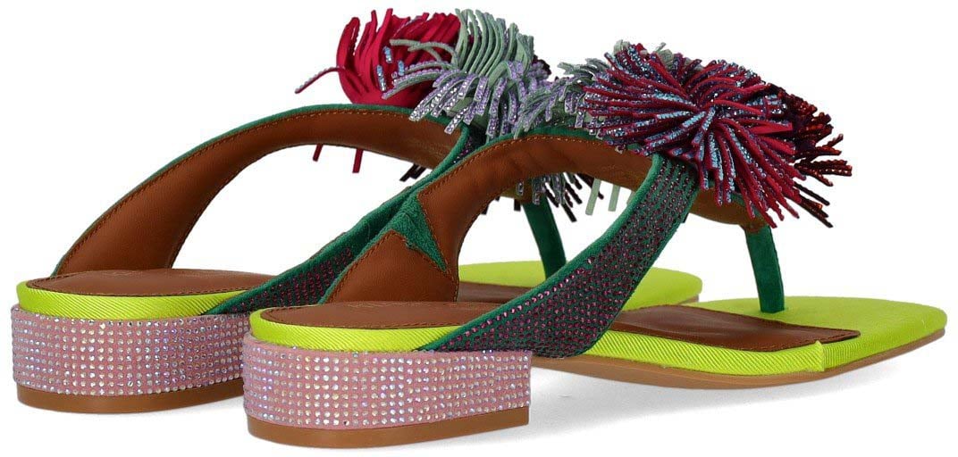 Kurt Geiger London KURT GEIGER POM POM MULTICOLORED THONG SANDAL Divers