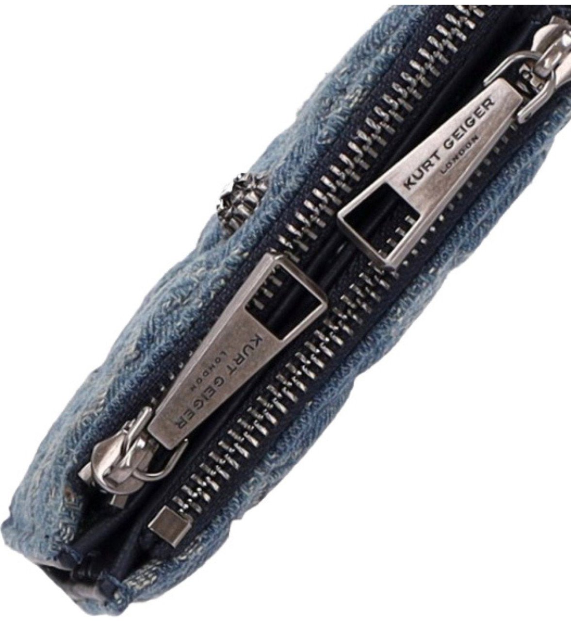 Kurt Geiger London KURT GEIGER KENSINGTON DENIM SMALL BLAUW WALLET Blauw