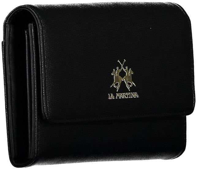 La Martina La Martina Black Polyethylene Women Wallet Zwart