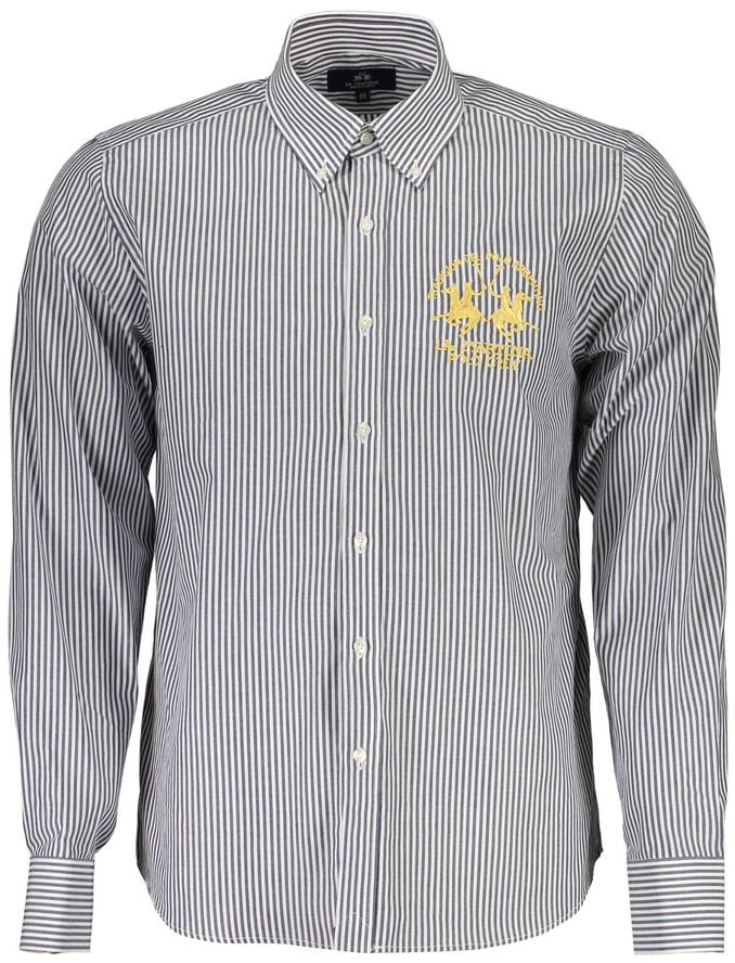 La Martina La Martina Blu Cotton Men Shirt Blauw