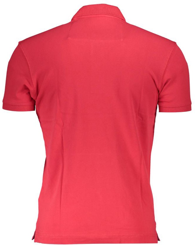 La Martina Rosso Cotton Men Polo Shirt Rood