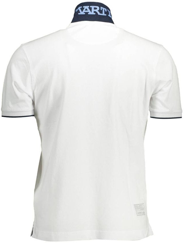 La Martina White Cotton Men Polo Shirt Wit