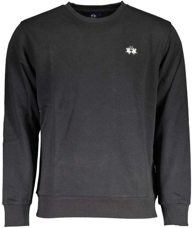 La Martina La Martina Black Cotton Men Sweater Zwart