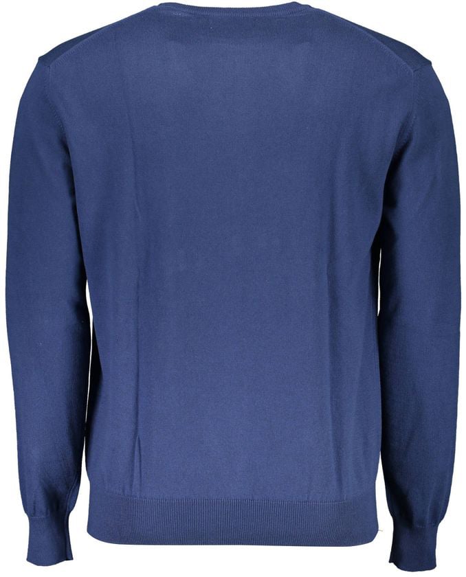 La Martina La Martina Blue Cotton Men's Sweater Blauw
